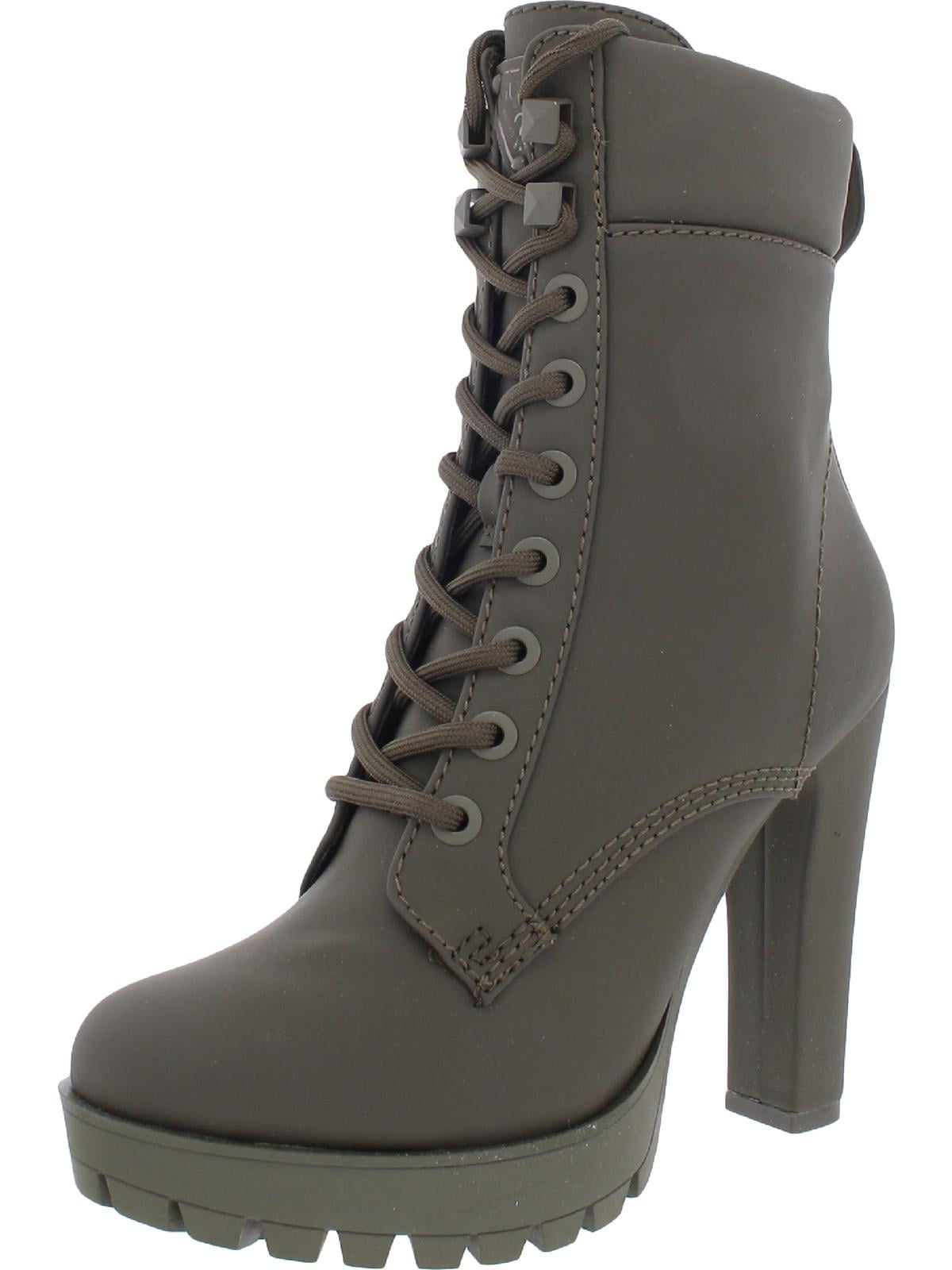 Guess Womens Tetia Faux Leather Platform Heels Combat & Lace-up Boots ...