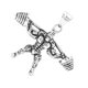 thumbnail image 1 of Colgantes con clip de acero de titanio y dijes con forma de hombre de plata con cremallera, suministros de bricolaje para ropa para personas mayores, 1 of 15