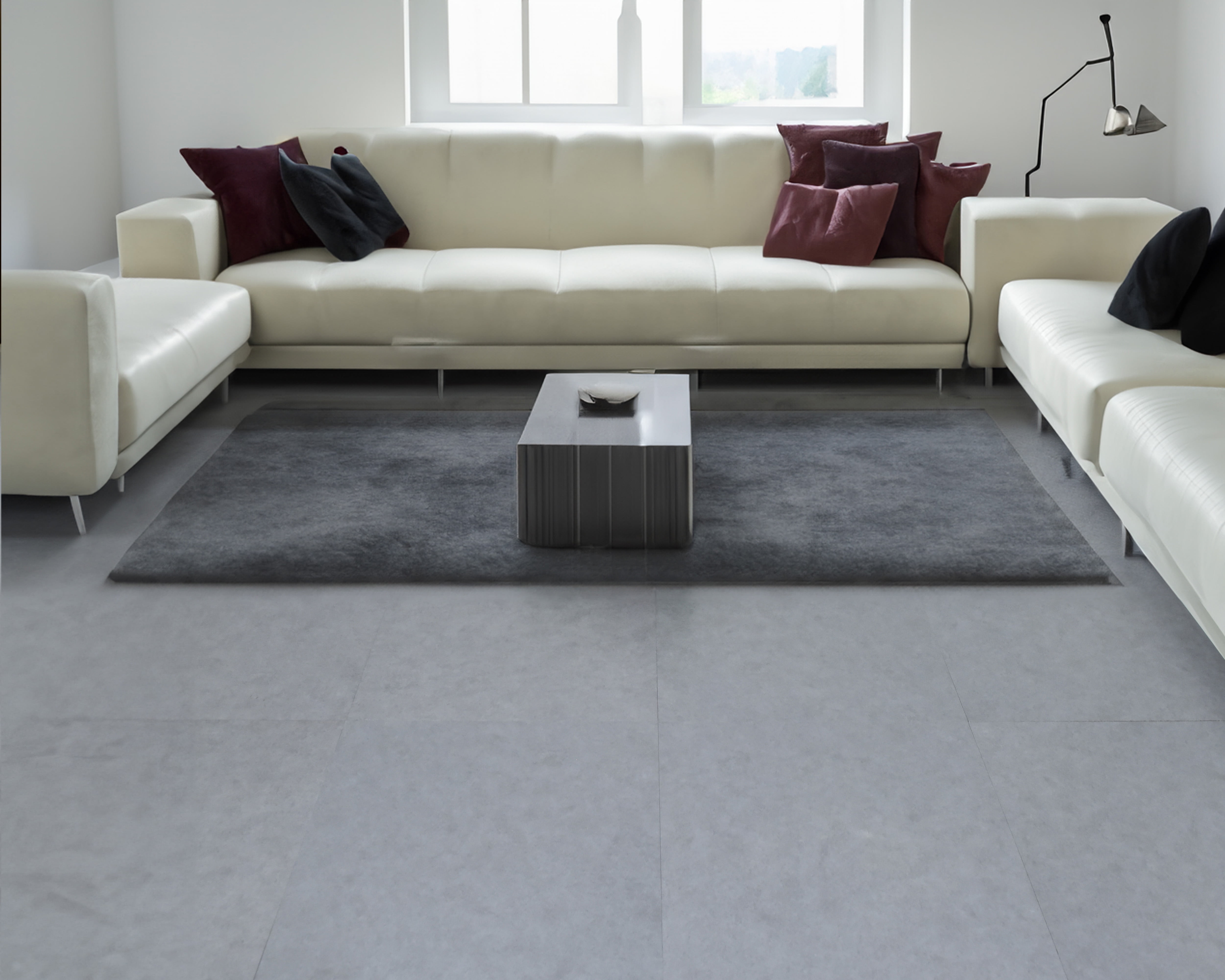 Peel and Stick Vinyl Flooring Tiles, Ash Grey, 24" x 24", 10-pack/39 sq ft