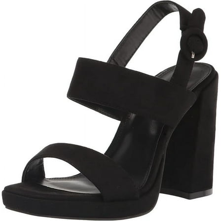 Madden Girl Women's Heeled Ankle Strap Sandal, Block Heel, Platform, Black