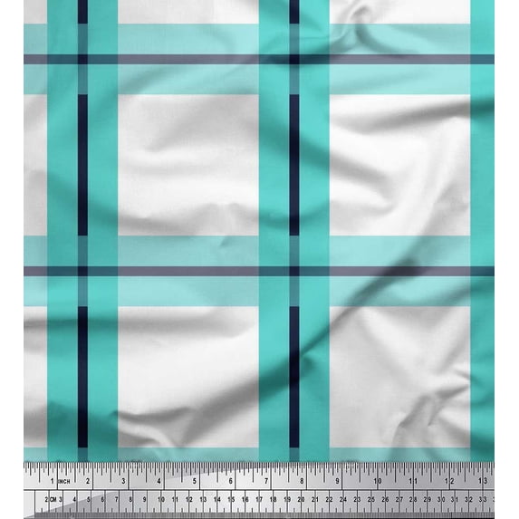 Soimoi Cotton Poplin Fabric Check Check Fabric Prints By Yard 42 Inch Wide