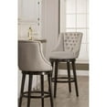 thumbnail image 2 of Bowery Hill 30"Transitional Wood/Fabric Tufted Back Swivel Bar Stool in Cream, 2 of 6