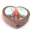 thumbnail image 3 of St. Francis wooden medal - enamel heart (18x16mm -0.7x0.6"), 3 of 3