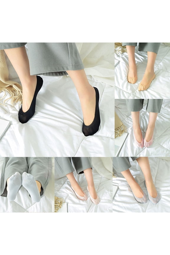 Women Low Cut Solid Color Invisible Trainer Ballerina Footsies Soft Boat Socks