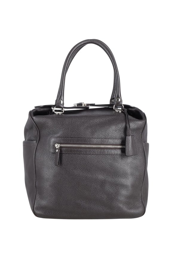 Pre-Owned Joseph Zipper Front Handle Bag in Black leather