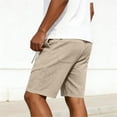 thumbnail image 6 of Fewfanhot Men's Big & Tall Casual Shorts Polyester & Spandex Elastic Waist Drawstring Summer Beach Shorts with Side Pockets, S-2XL, 6 of 6
