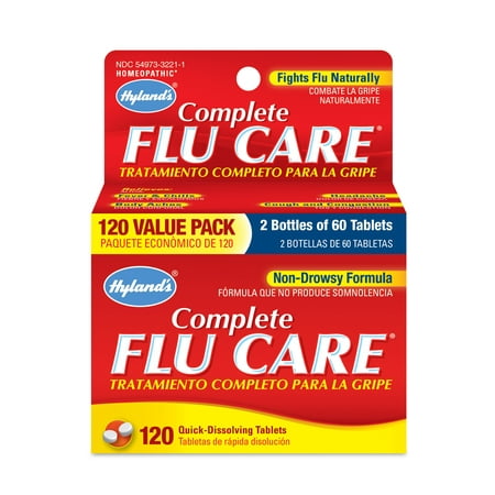 Hyland's Complete Flu Care Tablets, Natural Non-Drowsy Relief of Flu Symptoms, 120