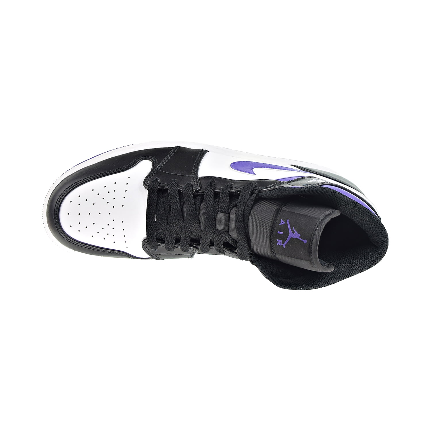 Air Jordan 1 Mid Men's Shoes Court Purple-Black-White 554724-095