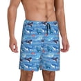 thumbnail image 2 of Wukai Blue Fish Men’s Short Pajama Pants With Pockets Soft Sleep Pj Shorts for Men-4X-Large, 2 of 6