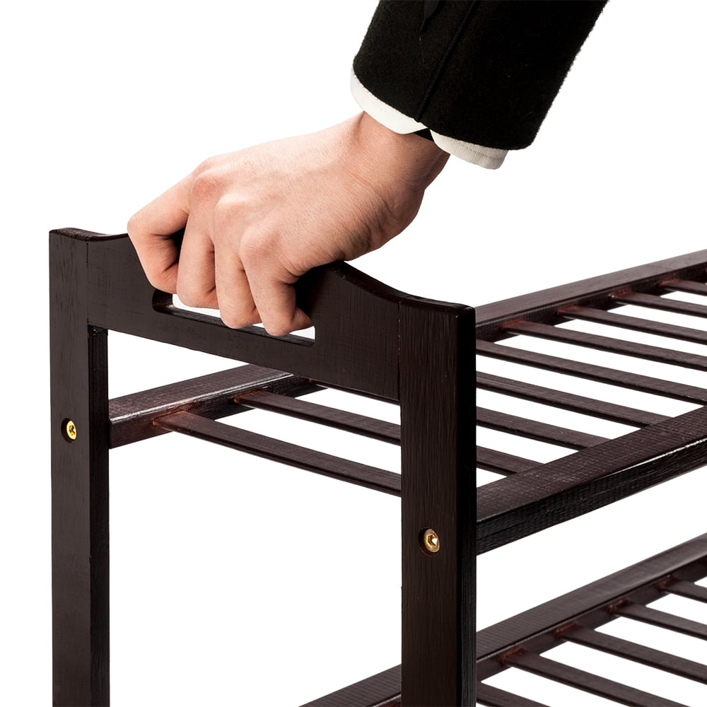 Kepooman 4 Tiers Bamboo Shoe Rack for Entryway, 12-Batten Kepooman 4 Tiers Bamboo Shoe Rack for Entryway, 12-Batten
