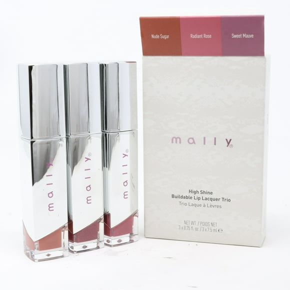 Mally High Shine Buildable Lip Lacquer Trio  / New With Box