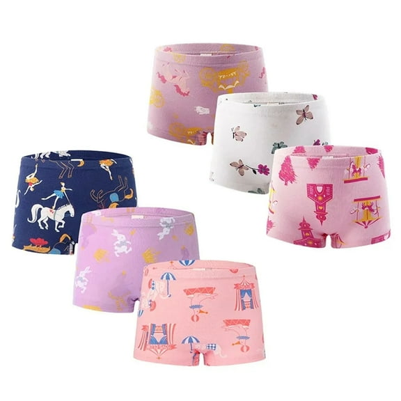 Ougyinr Little Boys Girls Boxer Underwear Panties 2-10T Baby Kids Toddler Panties Boyshort 100% Cotton Soft Cotton Briefs Undies Pack Of 6