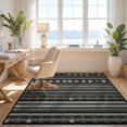 thumbnail image 3 of Design&I 6'x9' Washable Area Rug Long Hallway Contemporary Banded Featuring Rhythmic Geometric for Dining Room, Under Table, Office, Snag-Free, 3 of 7