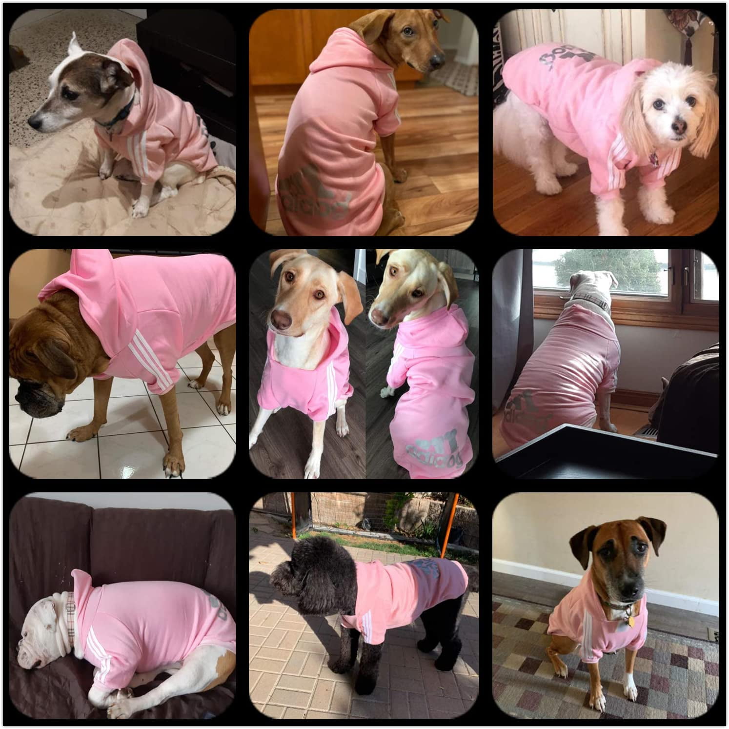 Hotelus Large Dog Hoodies Apparel Fleece Adidog Basic Hoodie Sweater Cotton Jacket Sweat Shirt Coat From 3xl To 9xl For Large Dog Pink 8xl Pink