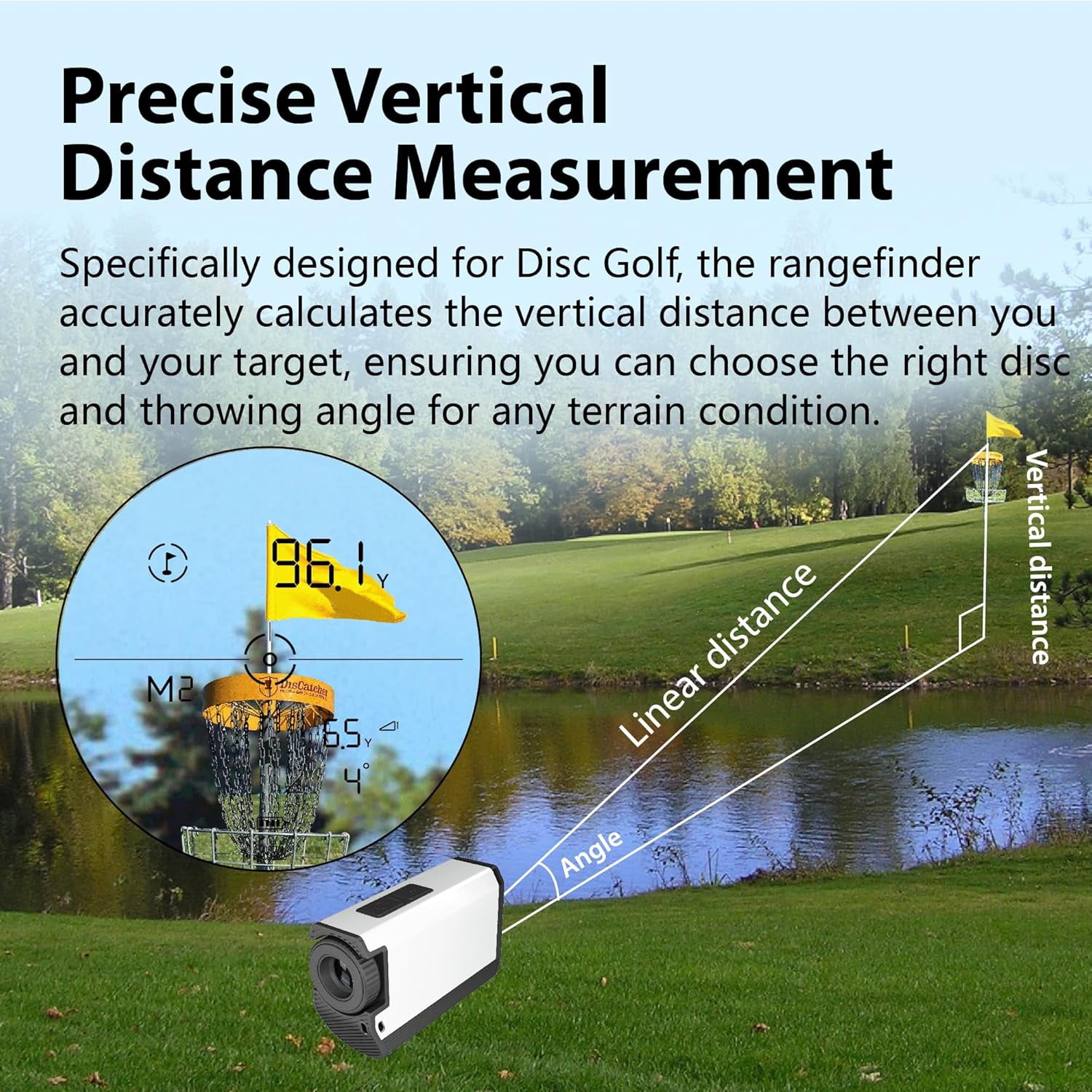 GOGOGO SPORT VPRO Pochet Rangefinder for Golf and Hunting, 1200 Yards Range Finder for Disc Golf