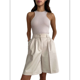 thumbnail image 2 of Pantalones Cortos Informales de Cintura Elástica y Pierna para Mujer, de Verano, Elegantes, de Trabajo, con Bolsillos Albaricoque L, 2 of 7