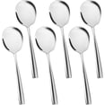 thumbnail image 1 of Juego de cucharas grandes de acero inoxidable para servir de 9.14 pulgadas, utensilios de servir grandes para fiestas de buffet, para lavaplatos, 6 piezas, color plateado, 1 of 4