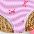 thumbnail image 7 of WRKEKC Toddler Swimsuit Girl Stripe Bow Print Ruffled Strap One Piece Bathing Suit 4-7 Years, 7 of 7