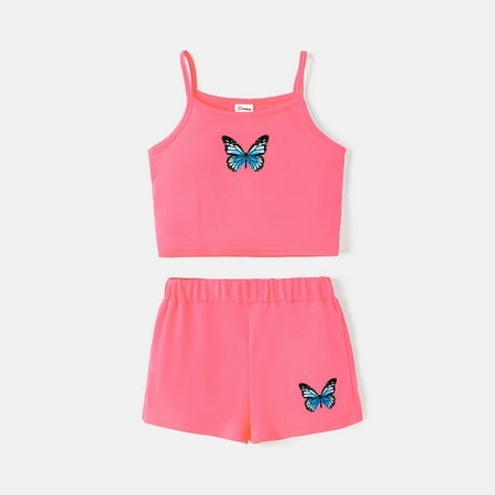 

PatPat 2pcs Toddler Girl Butterfly Print Camisole and Shorts