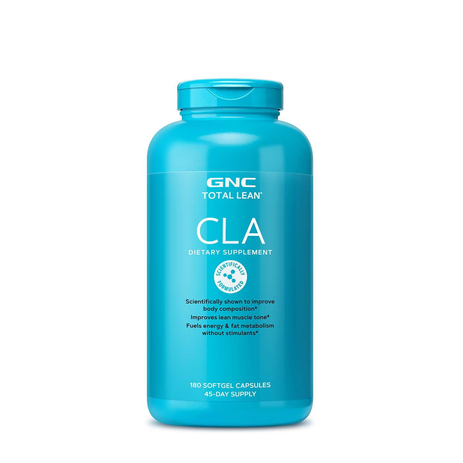 GNC Total Lean CLA | Improve Body Composition & Lean Muscle Tone, Fuels Fat Metabolism & Energy without Stimulants | Gluten Free | 180 Softgels