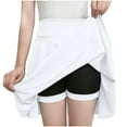 thumbnail image 3 of qolati Summer Pleated Mini Skirt Elastic High Waisted Tennis Skirt Casual Flowy Workout Skating Skirts, 3 of 4