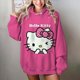 thumbnail image 1 of Sudadera con capucha y estampado de HELLO KITTY para mujer, suéter informal holgado de manga larga en blanco y rosa, sudadera fina y elegante de talla grande para mujer, 1 of 1