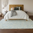 thumbnail image 5 of HomeRoots 669650 5 x 8 ft. Sky Blue & Ivory Floral Transitional Washable Machine Made Rectangle Area Rug with UV Protection, 5 of 9