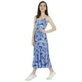 thumbnail image 3 of Bimba Robes à Bretelles Spaghetti Ajustables pour Femmes Décontractées d'Été Imprimées en Rayonne Robe Maxi, 3 of 7