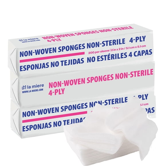 Gasas LA MIERE 5 x 5 cm, 4 capas, no estériles, 600 unidades