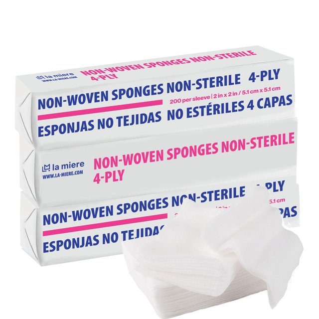 Gasas LA MIERE 5 x 5 cm, 4 capas, no estériles, 600 unidades