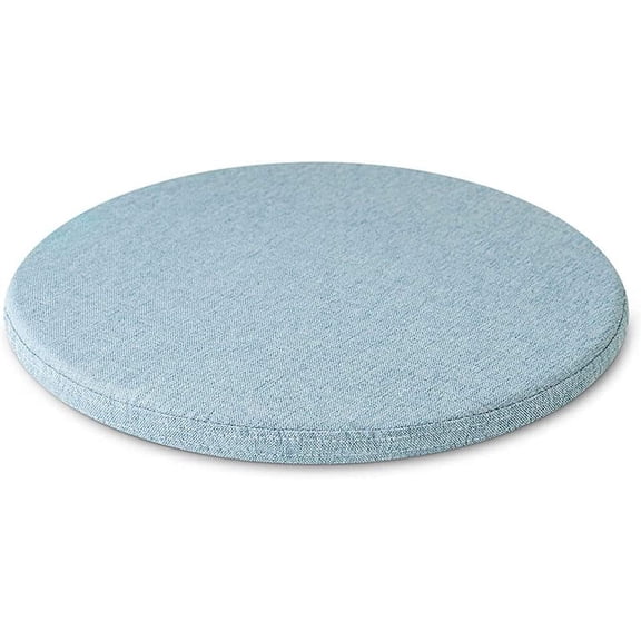 Nvzi Detachable Cushion, Round Memory Foam Chair Pad Soft Breathable Non-Slip Seat Cushion Suitable for Dining Room Living Room Office-35x35cm(14x14inch)-Light Blue