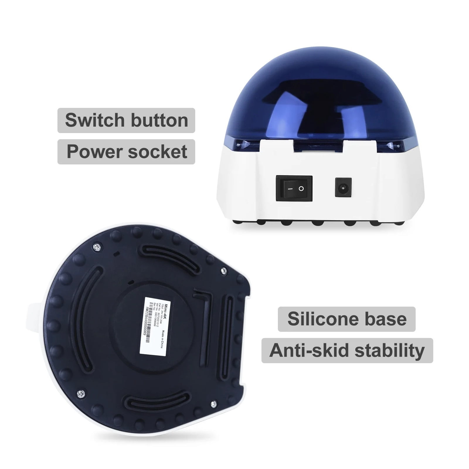 Laboratory Mini Pcr Centrifuge 7000rpm Fixed Speed Medical Blood Plasma Centrifuge Mini-4K Compatible With 2mL Tube ,Widely Applications
