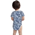 thumbnail image 3 of Yiaed Blue Paisley Pattern Vintage Print Infant Climbing Short Sleeve Onesie One-Piece Baby Bodysuit Clothes 0-12 Months -12 Months, 3 of 6