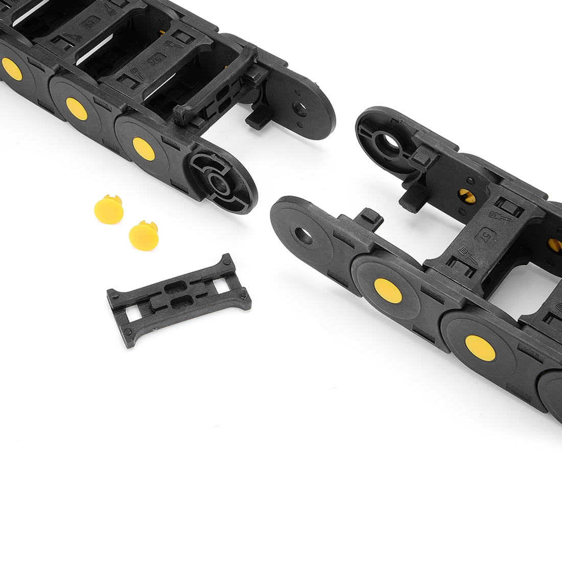 R55 25mm x 57mm Black Plastic Open Type Cable Drag Chain Wire Carrier 1M Length