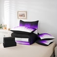 thumbnail image 6 of Manfei Neon Purple Lines Bedding Comforter Set 7 Pieces, Modern Gradient Queen Bedding Sets, Contemporary Geometric Queen Sheet Sets, Luxury Bedroom Decor, 6 of 8