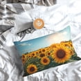 thumbnail image 4 of Rateoe Sunlit Sunflower Field Pattern Decorative Pillow Case,Throw Pillow Covers,Plush Pillow Cover,Soft Pillow Case,Velvet Pillow Case-20"x30", 4 of 5