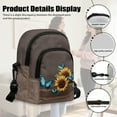 thumbnail image 6 of Xixirimido Butterfly Sunflower Pattern Small Sling Bag Cell Phone Purse Fanny Crossbody Bag for Women Trendy Chest Backpack with Adjustable Strap - Brown, 6 of 7