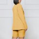 thumbnail image 2 of Chaquetas de traje de oficina Conjunto de pantalones cortos casuales de moda de manga larga de estilo simple de color sólido para mujer,blazer moda（Amarillo， XXL), 2 of 3