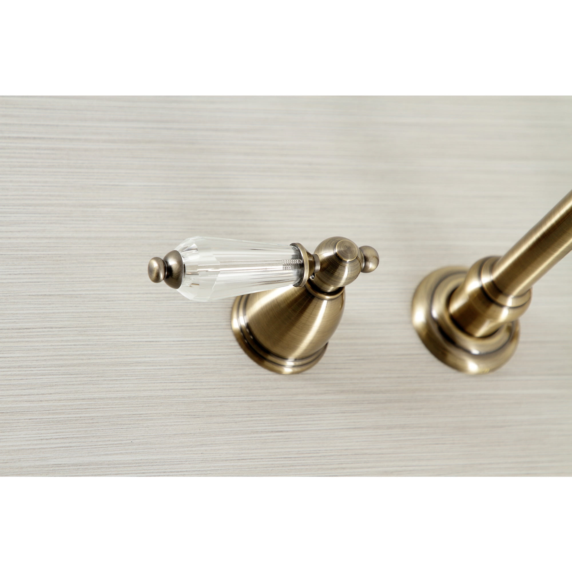 Kingston Brass KS7023WLL Wilshire Two-Handle Wall Mount Roman Tub Faucet, Antique Brass