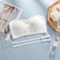 thumbnail image 4 of Women Lingerie Strapless Front Buckle Lift Bra, Anti-Slip Invisible Push Up Bandeau Bra - White, 4 of 6