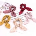 thumbnail image 4 of SPRING PARK Cute Women Girl Knotted Rabbit Ear Scrunchie Hair Band Rope Elastic Tie Ponytail Holder, 4 of 8