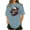 Blue, variant on Women Gothic Tshirt Round Neck Short Sleeve Skull Print Casual Comfy Boho Vacation Holiday Beach Travel Loose Tee, Green 4XL