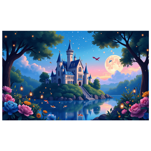 LUUFILx Fairytale Castle Backdrop Banner for Kids Party Wedding Photo Shoot Birthday Decoration Events Magical Background Props