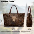 thumbnail image 6 of ZUXONGSY Leather Bear Print Handle Handbag for Women Fashion Top Handle Bag Lightweight Weekender Bag with Inner Pocket for Tours Daily Use, 6 of 6