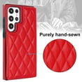 thumbnail image 3 of Case Wallet for Samsung Galaxy S24 Ultra with RFID Blocking Card Holder, PU Leather Fashion Back Flip Case with Kickstand Magnetic Buttons Shockproof Cover for Samsung Galaxy S24 Ultra, Red, 3 of 8