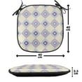 thumbnail image 4 of Boho Chair Seating Cushion Set of 2, Continuing Themed Pattern with Pencil Hatched Inspired Nested Rhombs, Seat Pads for Office with Anti-slip Backing, 16"x16", Eggshell and Multicolor, by Ambesonne, 4 of 7