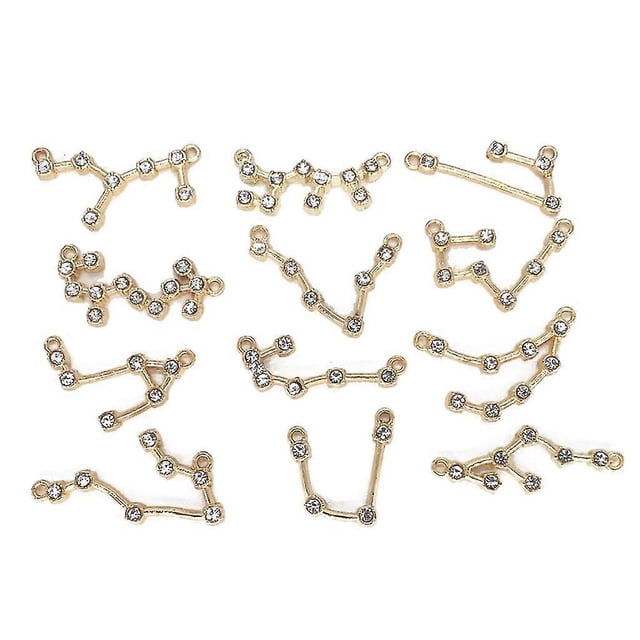 12 Pieces Zodiac Sign Charms Ornaments 12 Constellation Pendant For Diy Jewelry