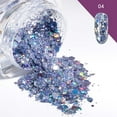 thumbnail image 3 of Fiudx Brillantina Hexagonal, Lentejuelas Vibrantes con Decoración de Uñas, Pegatinas Fáciles de Aplicar, Polvos Coloridos Duraderos, Maquillaje para Fiestas, Accesorios de Moda para Mujer, Set 6 Caja, 3 of 7