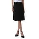 thumbnail image 1 of Falda acampanada sólida para mujer Inspire Chic, de cintura alta, casual, estilo A, midi, talla XL, negra, 1 of 5