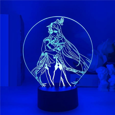 

TYOMOYT String Lights Led Genshin Impact Night Light 3D Illusion Night Lamp Home Room Decor Acrylic LED Light Xmas Gift Lamps(16 Colors with Remote)